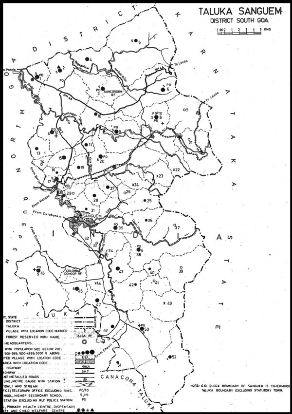 Plan of Sanguem Taluka